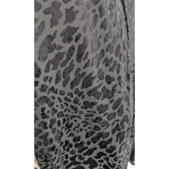 Calvin Klein Black‎ Sheer Leopard Velvet Burnout Wrap Dress Gothic Glam  8 - Picture 11 of 16